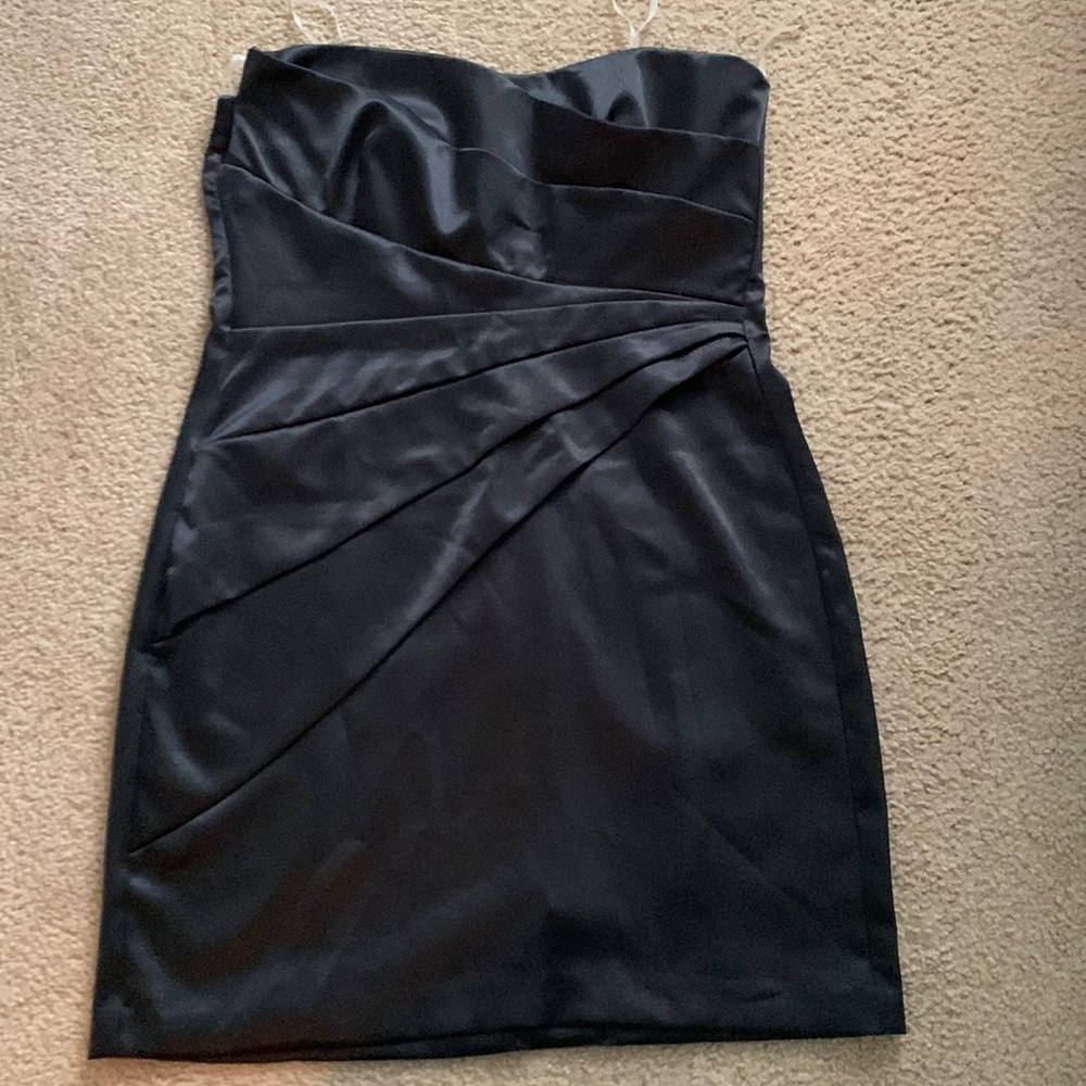 Black strapless dress